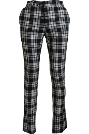 Bencivenga Homme, Pantalons, Noir, Taille: M Pantalon Casual en Coton à Carreaux Noirs