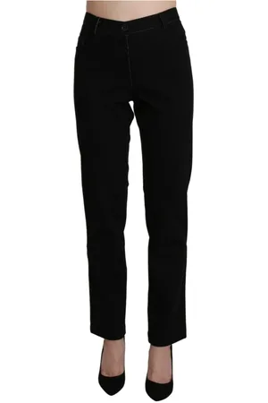 Bencivenga Femme, Pantalons, Noir, Taille: 48 FR Pantalon droit taille haute noir