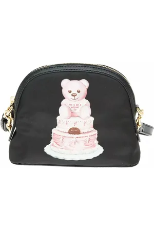 Moschino Femme, Sacs, Noir, Taille: ONE Size Pochette avec motif ours Teddy et gâteau