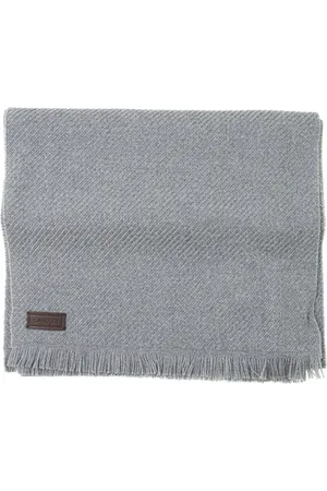 CANALI Homme, Accessoires, Gris, Taille: ONE Size Écharpe Classique en Laine avec Imprimé Diagonal