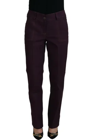 Bencivenga Femme, Pantalons, Violet, Taille: 40 FR Pantalon Tapered en Coton Violet
