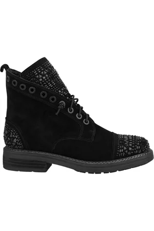 Alma en Pena Femme, Chaussures, Noir, Taille: 37 EU Bottines en cuir cloutées