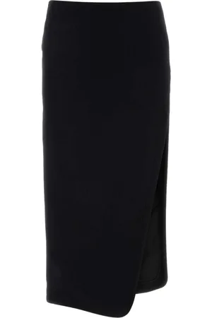 ANN DEMEULEMEESTER Femme, Jupes, Noir, Taille: 42 FR Jupe Midi en Feutre Noir Sophistiquée