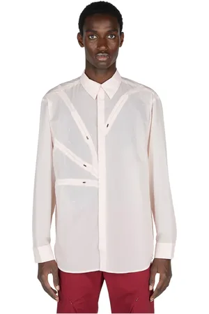 Post Archive Faction PAF Homme, Chemises, Rose, Taille: L Chemise en Popeline Technique avec Poches à Fermeture Éclair