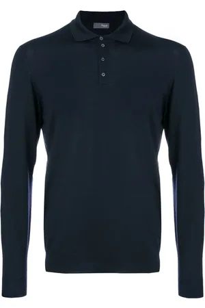 DRUMOHR Homme, Tops, Bleu, Taille: M Polo en Mérinos Bleu