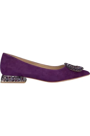 Alma en Pena Femme, Chaussures, Violet, Taille: 39 EU Ballerine Plate avec Décoration dEmbout Circulaire