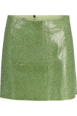 Nué Notes Femme, Jupes, Vert, Taille: 40 FR Jupe verte A-line avec strass
