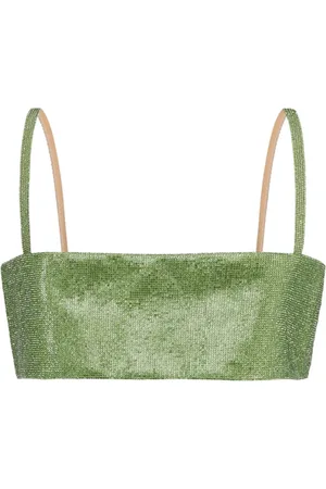 Nué Notes Femme, Tops, Vert, Taille: 38 FR Top vert en strass