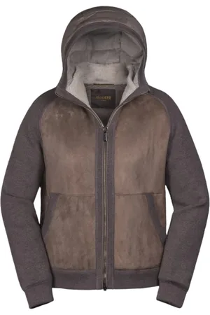 MOORER Homme, Vestes, Brun, Taille: L Bomber hybride en molleton