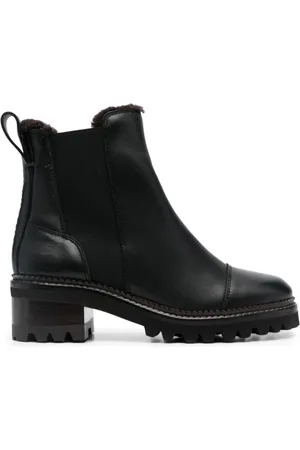 See by Chloé Femme, Chaussures, Noir, Taille: 40 EU Bottes Chelsea Noires Mallory Élégantes