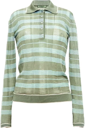 Durazzi Milano Femme, Tops, Multicolore, Taille: 42 FR Polo Tartan Perforé