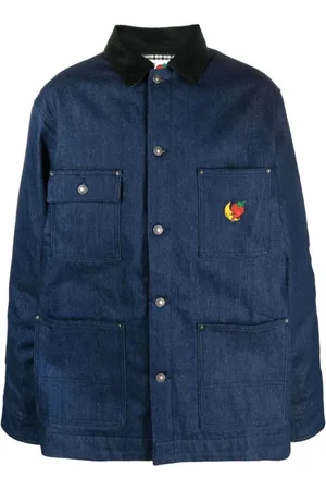 Sky High Farm Homme, Vestes, Bleu, Taille: M Veste en Denim Bleu avec Patch Logo