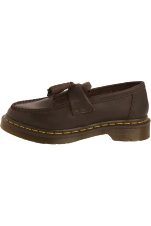 Dr. Martens Femme, Chaussures, Brun, Taille: 40 EU Mocassins en Cuir Marron avec Pompons