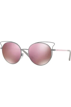 vogue Femme, Accessoires, Gris, Taille: ONE Size Lunettes de soleil femme à monture métallique ronde