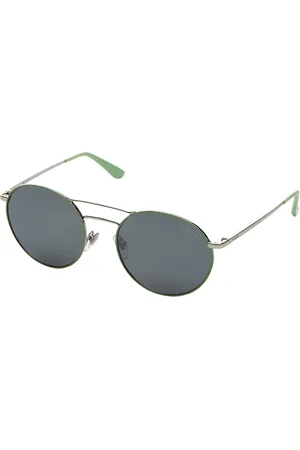 vogue Femme, Accessoires, Vert, Taille: ONE Size Lunettes de soleil femme à monture métallique ronde