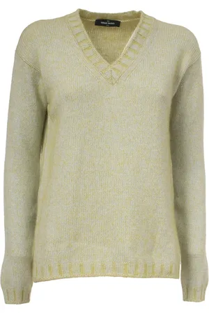 Gran Sasso Femme, Pulls, Jaune, Taille: 38 FR Pull en mélange de cachemire