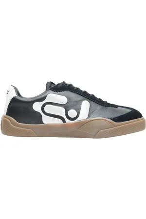 Eytys Homme, Chaussures, Noir, Taille: 41 EU Santos Baskets en Cuir avec Empiècements en Daim