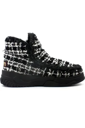 Mou Femme, Chaussures, Noir, Taille: 36 EU Eskimo Trainer Noir avec Tweed
