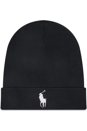 Ralph Lauren Homme, Accessoires, Noir, Taille: ONE Size Bonnet Noir Tricoté