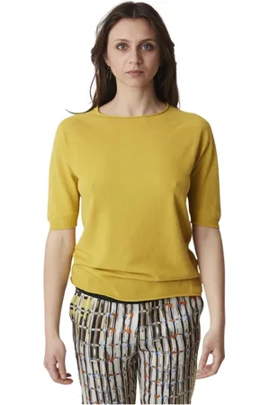 ALPHA STUDIO Femme, Tops, Jaune, Taille: 38 FR T-shirt Col Rond Femme