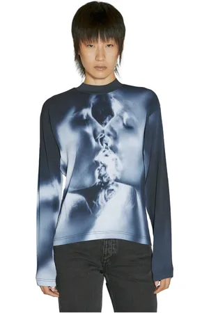 Eytys Femme, Tops, Bleu, Taille: 36 FR Top à Manches Longues Plissé et Tendance