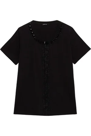 Elena Miro Femme, Blouses et Chemises, Noir, Taille: 38 FR Chemise en Jersey