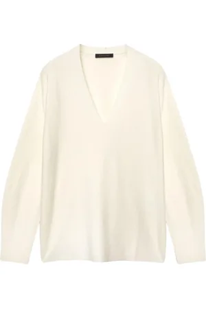 Elena Miro Femme, Pulls, Blanc, Taille: 42 FR Pull Col en V