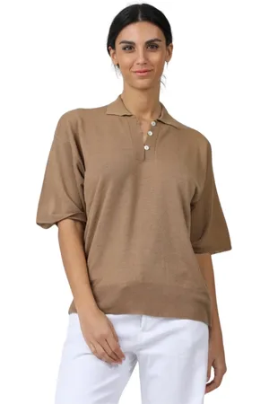ALPHA STUDIO Femme, Tops, Brun, Taille: 38 FR Polo Classique