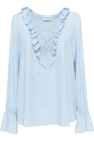 Dondup Femme, Blouses et Chemises, Bleu, Taille: 40 FR Chemise Élégante
