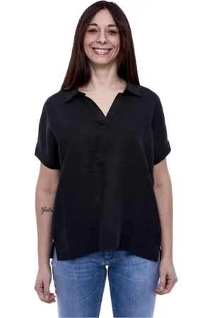 ALPHA STUDIO Femme, Blouses et Chemises, Noir, Taille: 42 FR Polo Femme en Jersey