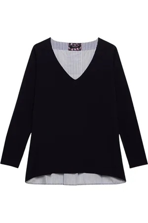 Elena Miro Femme, Pulls, Bleu, Taille: 38 FR Haut Rayé