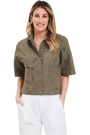 ALPHA STUDIO Femme, Blouses et Chemises, Vert, Taille: 36 FR Mini Chemise