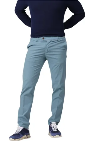 RE-HASH Homme, Pantalons, Bleu, Taille: W38 Mucha 10 Chinos avec Revers