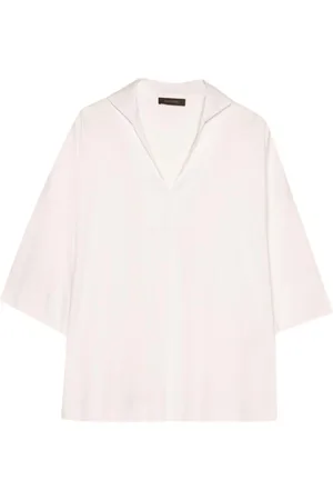 Elena Miro Femme, Blouses et Chemises, Blanc, Taille: 42 FR Polo Élégant