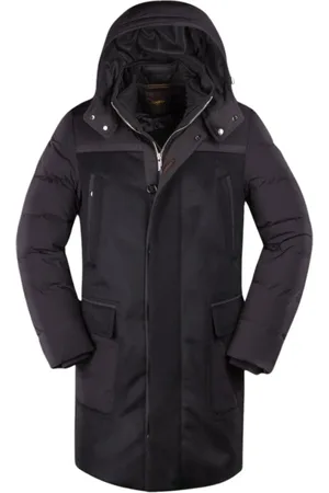 MOORER Homme, Vestes, Noir, Taille: 3XL Manteau en laine imperméable hybride avec parties matelassées en duvet
