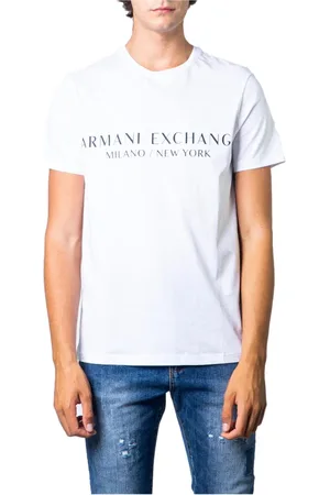 Armani Exchange Homme, Tops, Blanc, Taille: M T-shirt Imprimé Homme