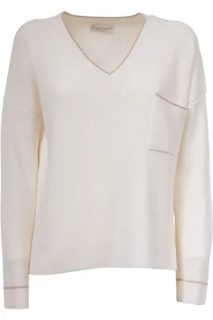 LE TRICOT PERUGIA Femme, Pulls, Blanc, Taille: 40 FR Pull en laine vierge avec poche poitrine