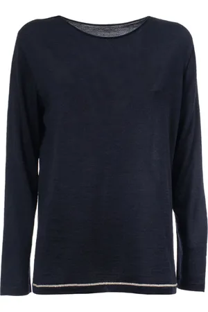 LE TRICOT PERUGIA Femme, Pulls, Bleu, Taille: 40 FR Pull en laine vierge avec détail Lurex