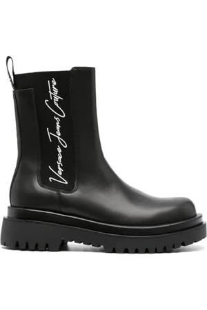 VERSACE Femme, Chaussures, Noir, Taille: 38 EU Bottines Drew Noires
