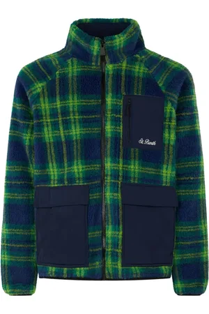 MC2 SAINT BARTH Homme, Vestes, Multicolore, Taille: S Veste Sherpa en Polaire Vert/Bleu