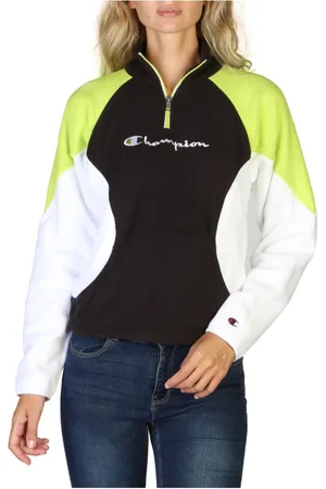 Champion Femme, Sweatshirts et sweats à capuche, Noir, Taille: 38 FR Pull en polaire à demi-zip
