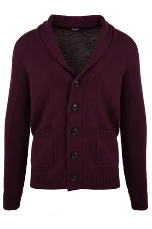 DRUMOHR Homme, Pulls, Rouge, Taille: XL Cardigan Bordeaux pour Homme