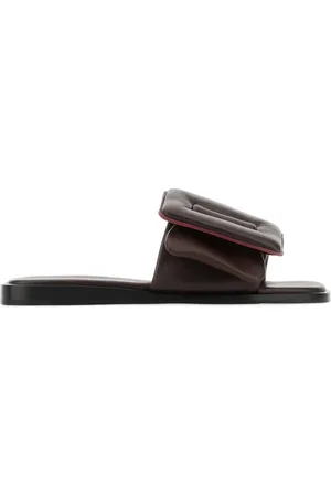 BOYY Femme, Chaussures, Brun, Taille: 37 EU Chaussons Puffy en Cuir Chocolat