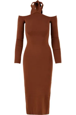 AKEP Femme, Robes, Brun, Taille: 40 FR Robe à la Mode
