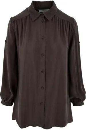 Beatrice B Femme, Blouses et Chemises, Brun, Taille: 38 FR Chemise Cupro Modèle 23Fe4008