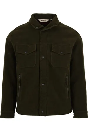Aspesi Homme, Vestes, Vert, Taille: M Veste à Boutons-Pression avec Poches