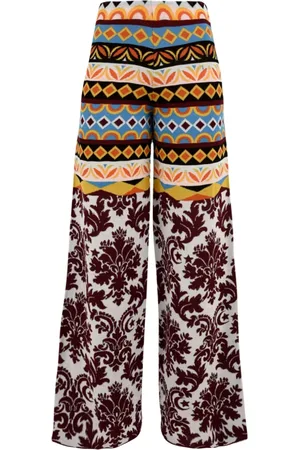 AKEP Femme, Pantalons, Multicolore, Taille: 36 FR Pantalon Multicolore pour Femme