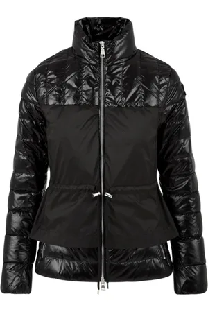 add Femme, Vestes, Noir, Taille: 40 FR Manteau noir avec fermeture éclair et taille ajustable
