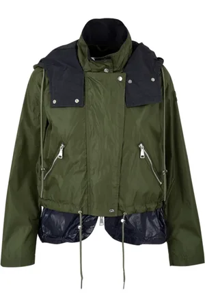 add Femme, Vestes, Vert, Taille: 36 FR Manteau à fermeture éclair avant et taille ajustable
