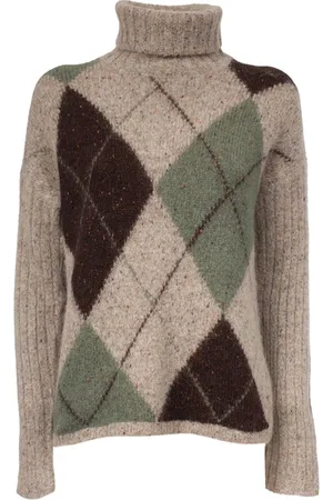 Gran Sasso Femme, Pulls, , Taille: 40 FR Pull à col montant avec motif à losanges
